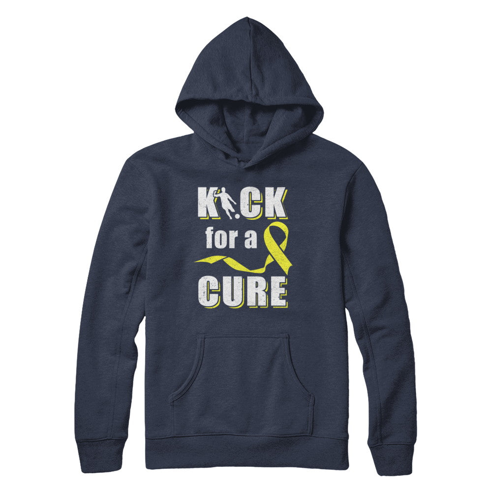 Kick For A Cure Soccer Yellow Childhood Cancer Awareness T-Shirt & Hoodie | Teecentury.com