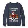 Flossing Through The Snow Santa Reindeer Gingerbread T-Shirt & Sweatshirt | Teecentury.com