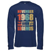 Vintage Retro November 1968 Birth Of Legends 54th Birthday T-Shirt & Hoodie | Teecentury.com