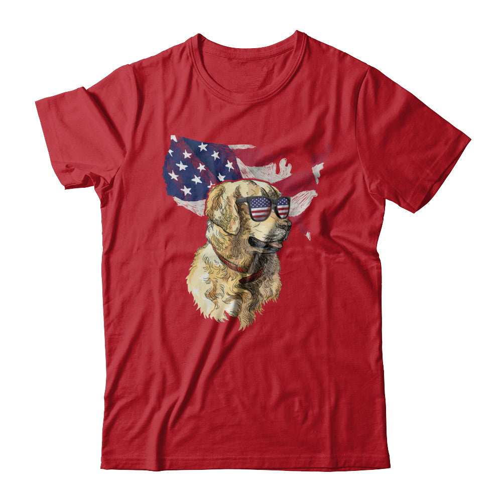 Funny Patriot Golden Retriever Dog 4Th Of July American Flag T-Shirt & Hoodie | Teecentury.com