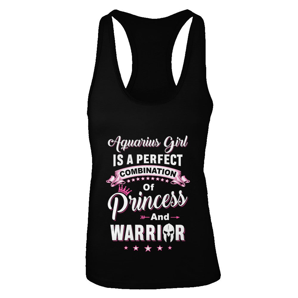 Aquarius Girl Princess Warrior January February Birthday Shirt