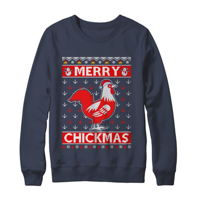 Merry Chickmas Farmer Chicken Ugly Christmas Sweater T-Shirt & Sweatshirt | Teecentury.com