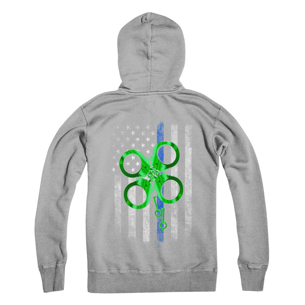 Thin Blue Line Happy St Patrick's Day Clover Police T-Shirt & Hoodie | Teecentury.com