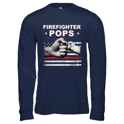 Firefighter Fireman Pops American Flag Fathers Day T-Shirt & Hoodie | Teecentury.com