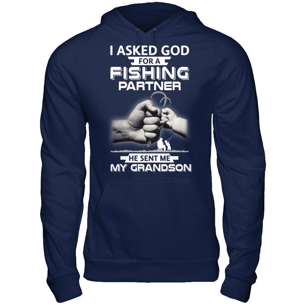 I Asked God For A Fishing Partner He Sent Me My Grandson T-Shirt & Hoodie | Teecentury.com