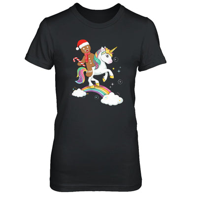 Gingerbread Man Riding A Unicorn Christmas Xmas Gift T-Shirt & Sweatshirt | Teecentury.com