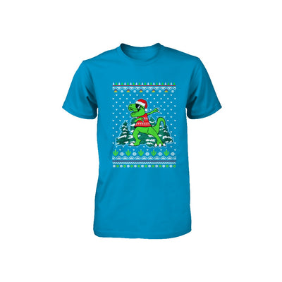 Funny Dab Dabbing Dinosaur Ugly Christmas Sweater Xmas Youth Youth Shirt | Teecentury.com