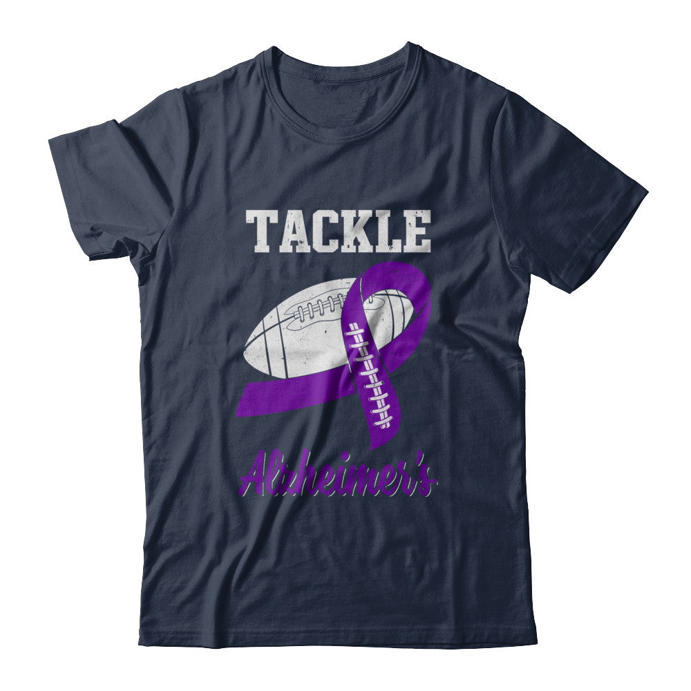 Football Survivor Tackle Purple Alzheimer's Awareness T-Shirt & Hoodie | Teecentury.com