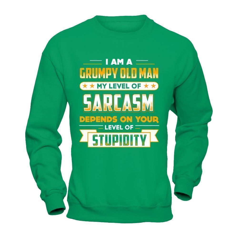 I'm A Grumpy Old Man My Level Of Sarcasm Papa Fathers Day T-Shirt & Hoodie | Teecentury.com