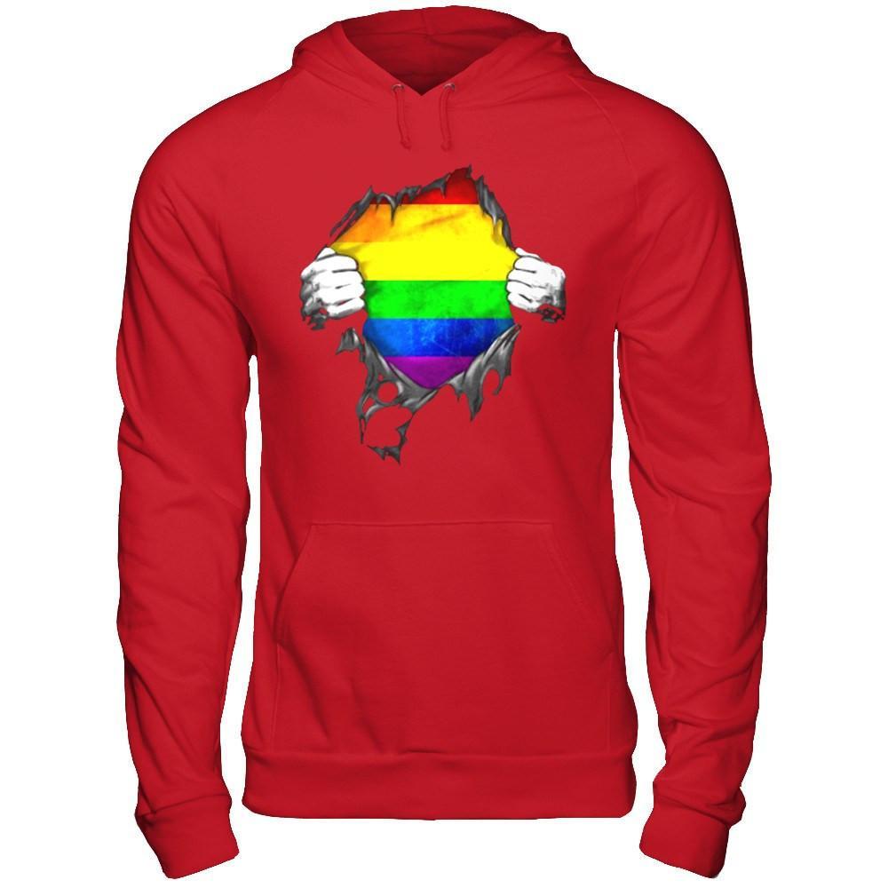 BD Womens Tshirt Hoodie Pittsburgh Pirates Rainbow Gay Pride Size Large