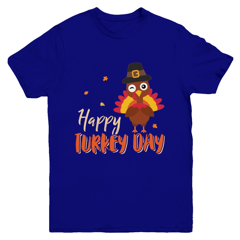 Happy Turkey Day Funny Thanksgiving Gift Youth Youth Shirt | Teecentury.com