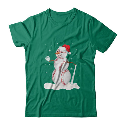 Christmas Baseball Snowman Christmas T-Shirt & Sweatshirt | Teecentury.com