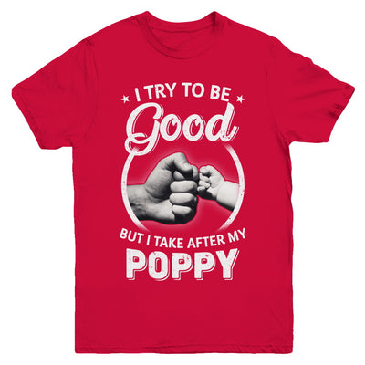 I Try To Be Good But I Take After My Poppy Toddler Kids Youth Youth Shirt | Teecentury.com