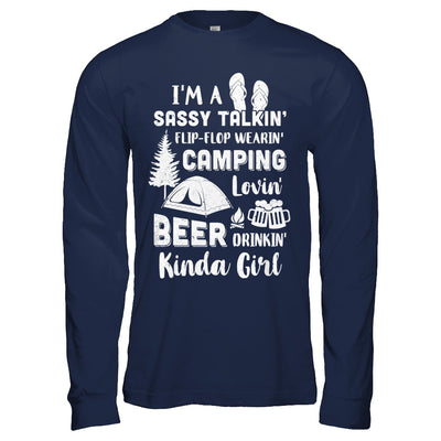 Sassy Talking Flip-Flop Camping Beer Kinda Girl T-Shirt & Hoodie | Teecentury.com