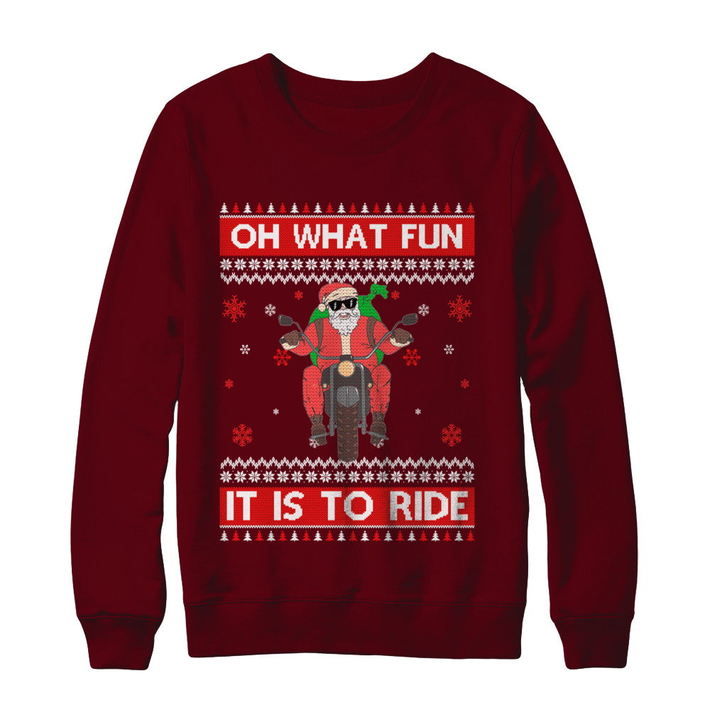 Oh What Fun It Is To Ride Motorcycle Christmas Sweater T-Shirt & Sweatshirt | Teecentury.com