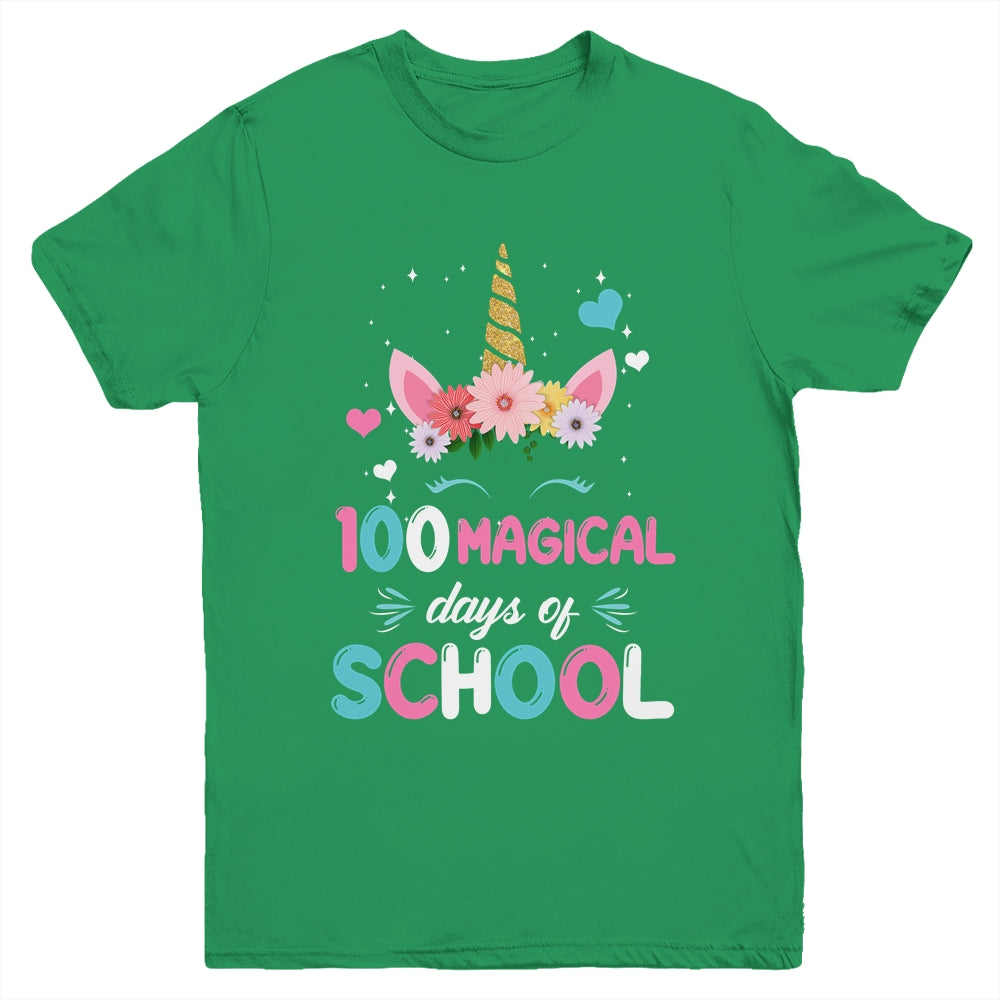 100Th Day Of Kindergarten For Girls 100 Magical Days Youth Shirt | teecentury