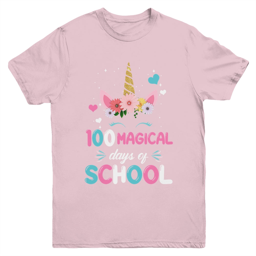 100Th Day Of Kindergarten For Girls 100 Magical Days Youth Shirt | teecentury