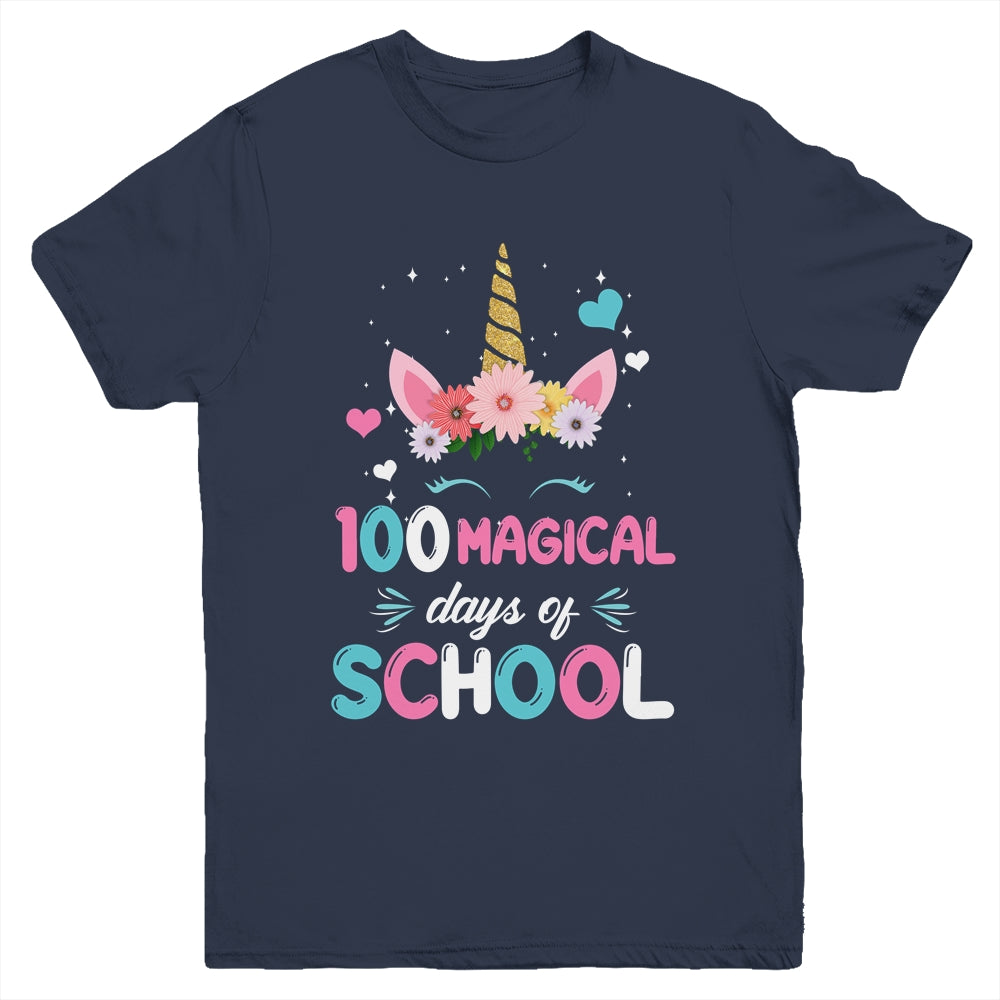 100Th Day Of Kindergarten For Girls 100 Magical Days Youth Shirt | teecentury