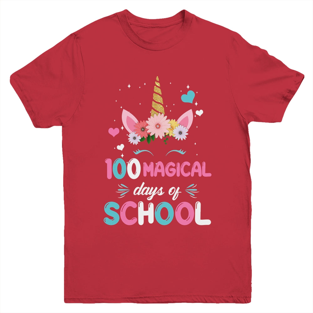 100Th Day Of Kindergarten For Girls 100 Magical Days Youth Shirt | teecentury