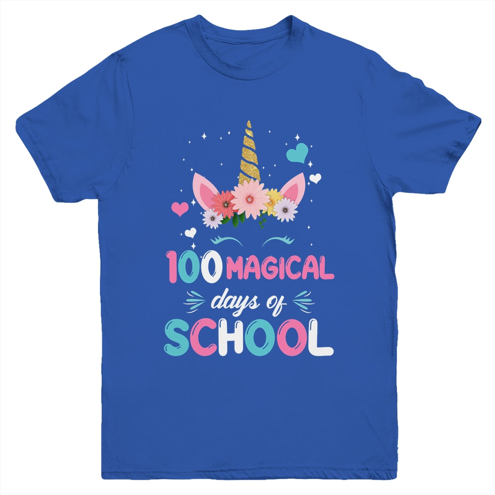 100Th Day Of Kindergarten For Girls 100 Magical Days Youth Shirt | teecentury