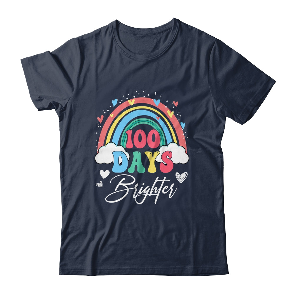 100 Days Brighter Rainbow Teacher Student 100Th Day School Shirt & Hoodie | teecentury
