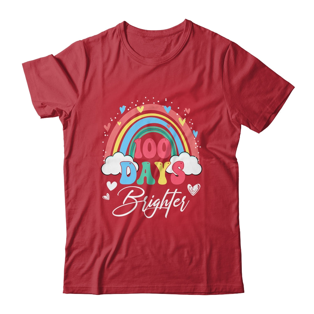100 Days Brighter Rainbow Teacher Student 100Th Day School Shirt & Hoodie | teecentury