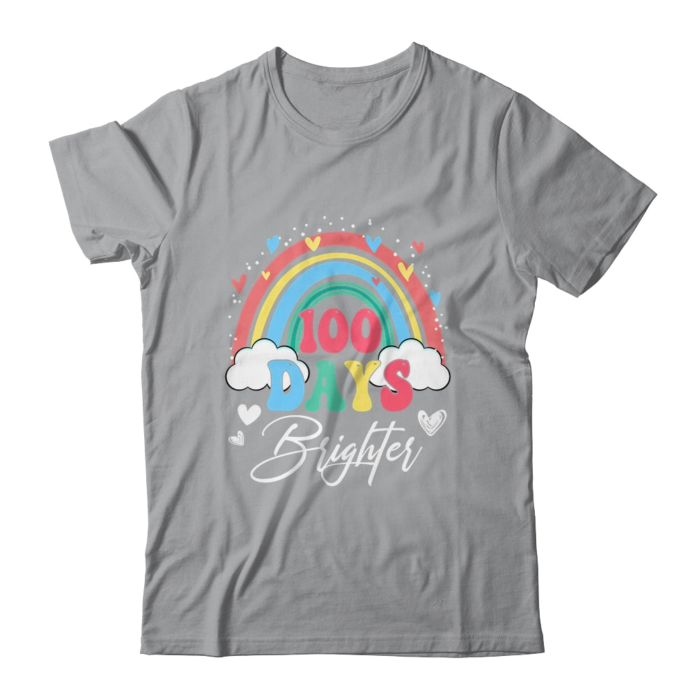 100 Days Brighter Rainbow Teacher Student 100Th Day School Shirt & Hoodie | teecentury