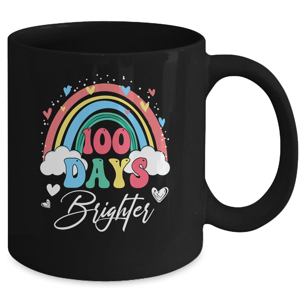 100 Days Brighter Rainbow Teacher Student 100Th Day School Mug | teecentury