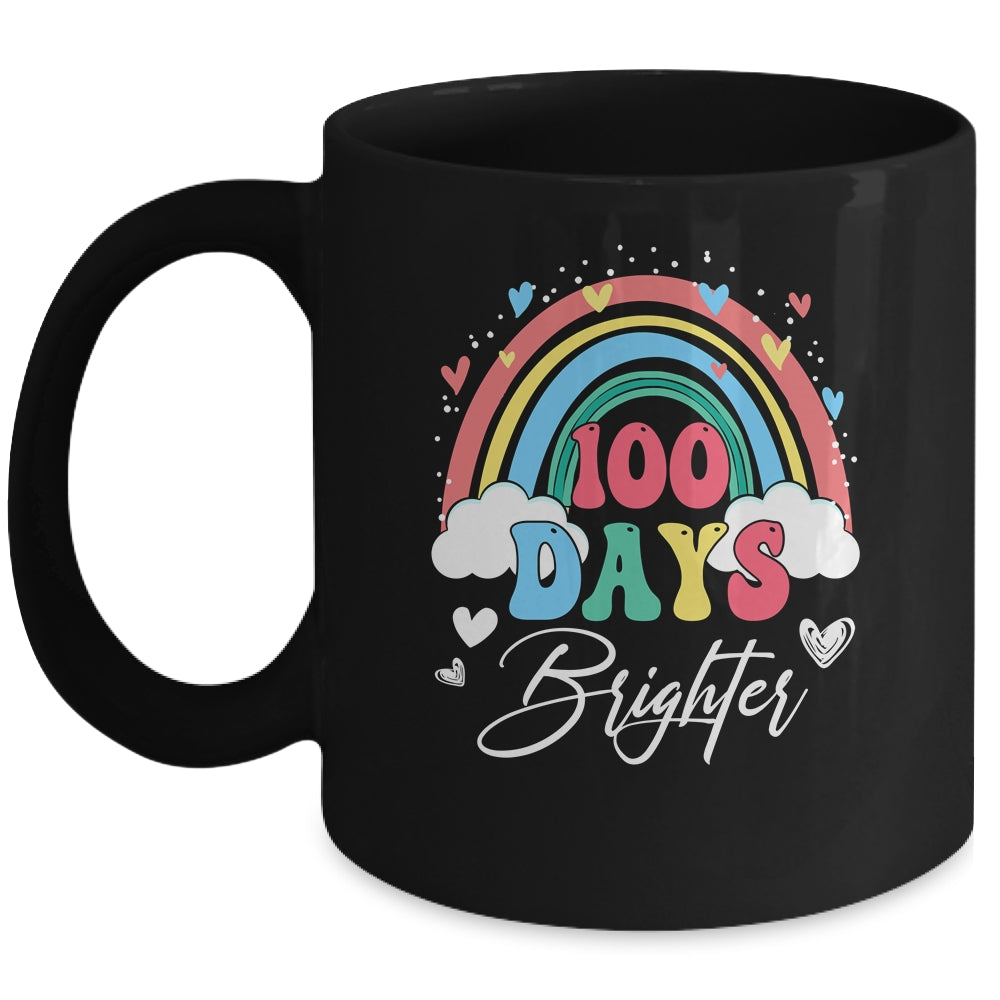 100 Days Brighter Rainbow Teacher Student 100Th Day School Mug | teecentury