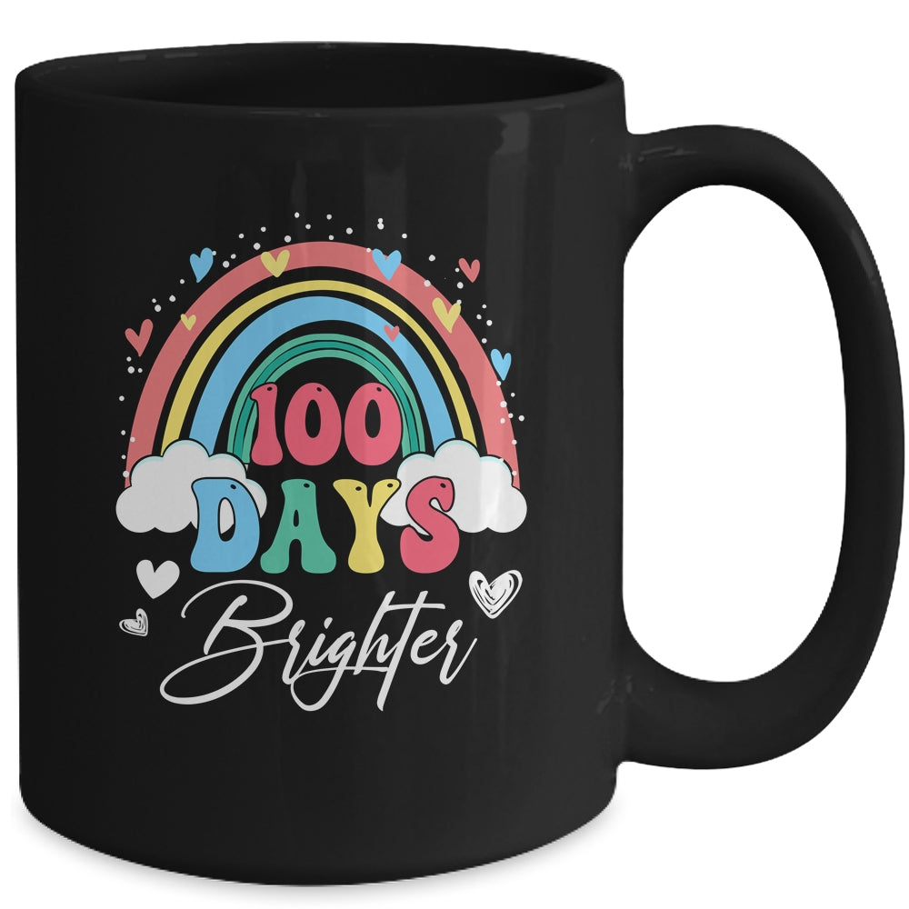 100 Days Brighter Rainbow Teacher Student 100Th Day School Mug | teecentury