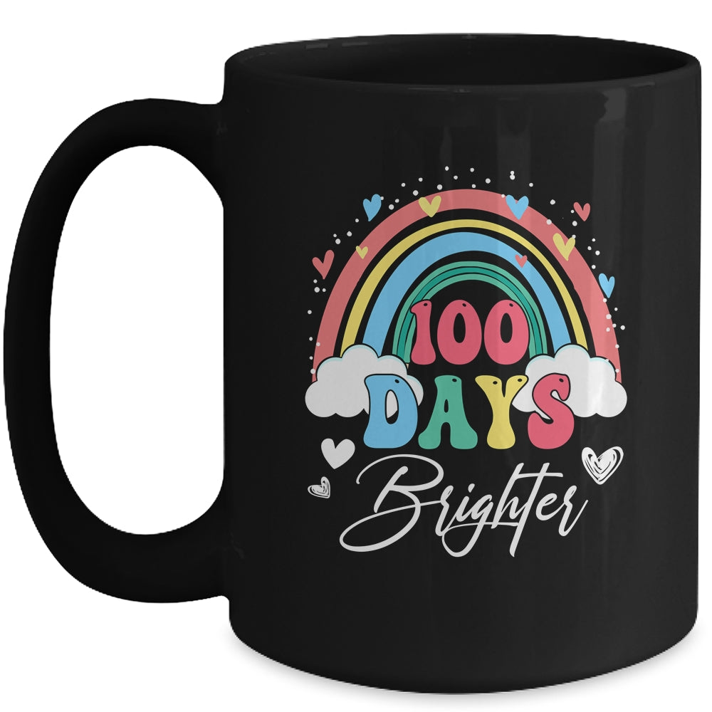 100 Days Brighter Rainbow Teacher Student 100Th Day School Mug | teecentury