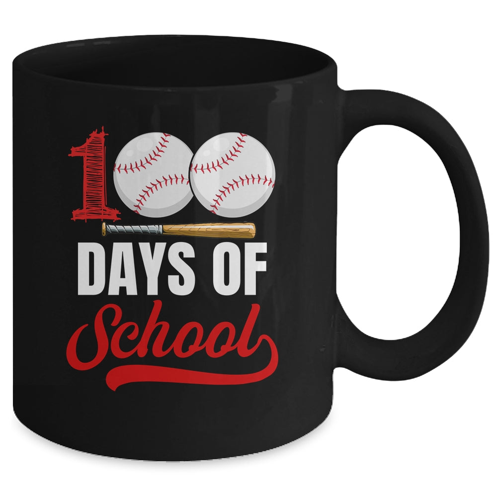 100 Days Of School Baseball Player Boy Girl Mug | teecentury