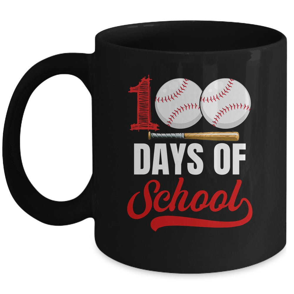 100 Days Of School Baseball Player Boy Girl Mug | teecentury