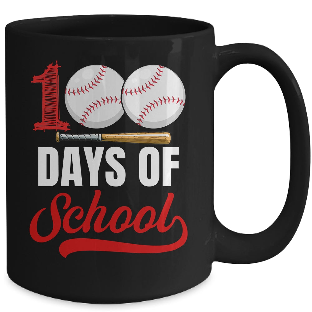 100 Days Of School Baseball Player Boy Girl Mug | teecentury