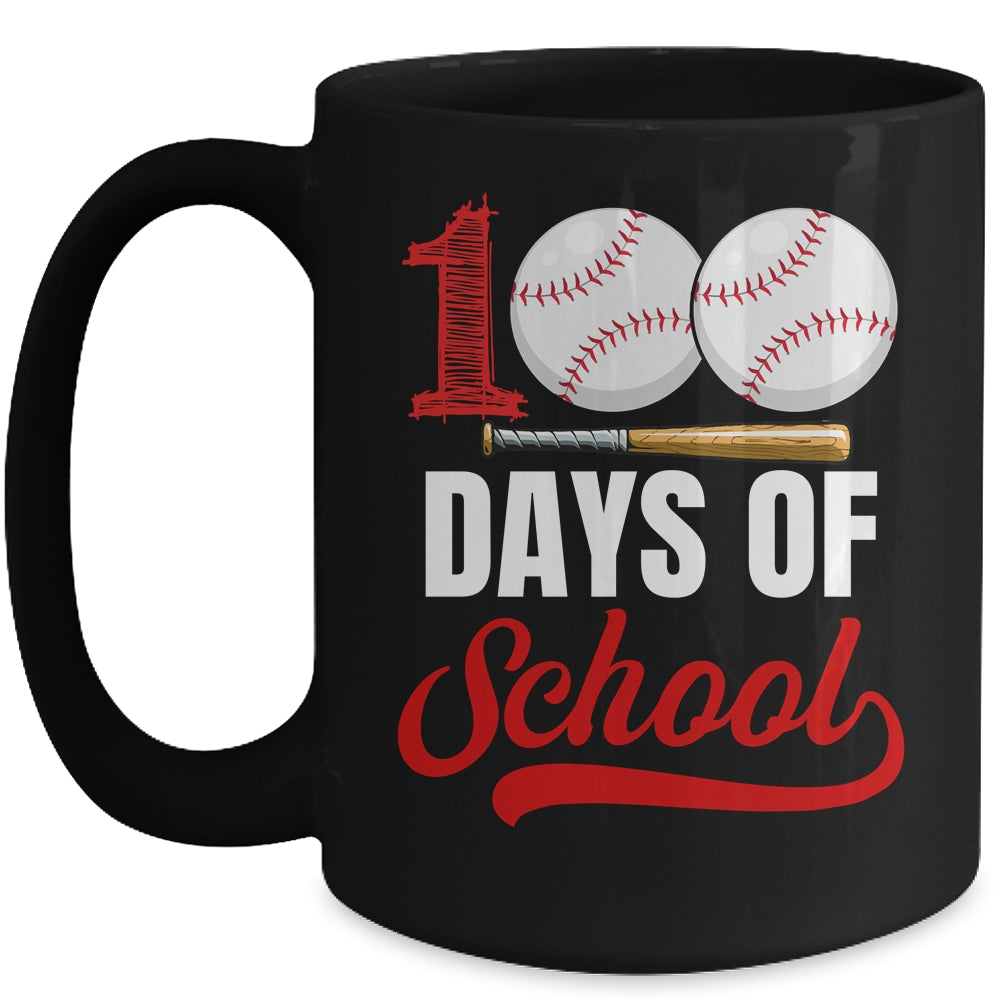 100 Days Of School Baseball Player Boy Girl Mug | teecentury