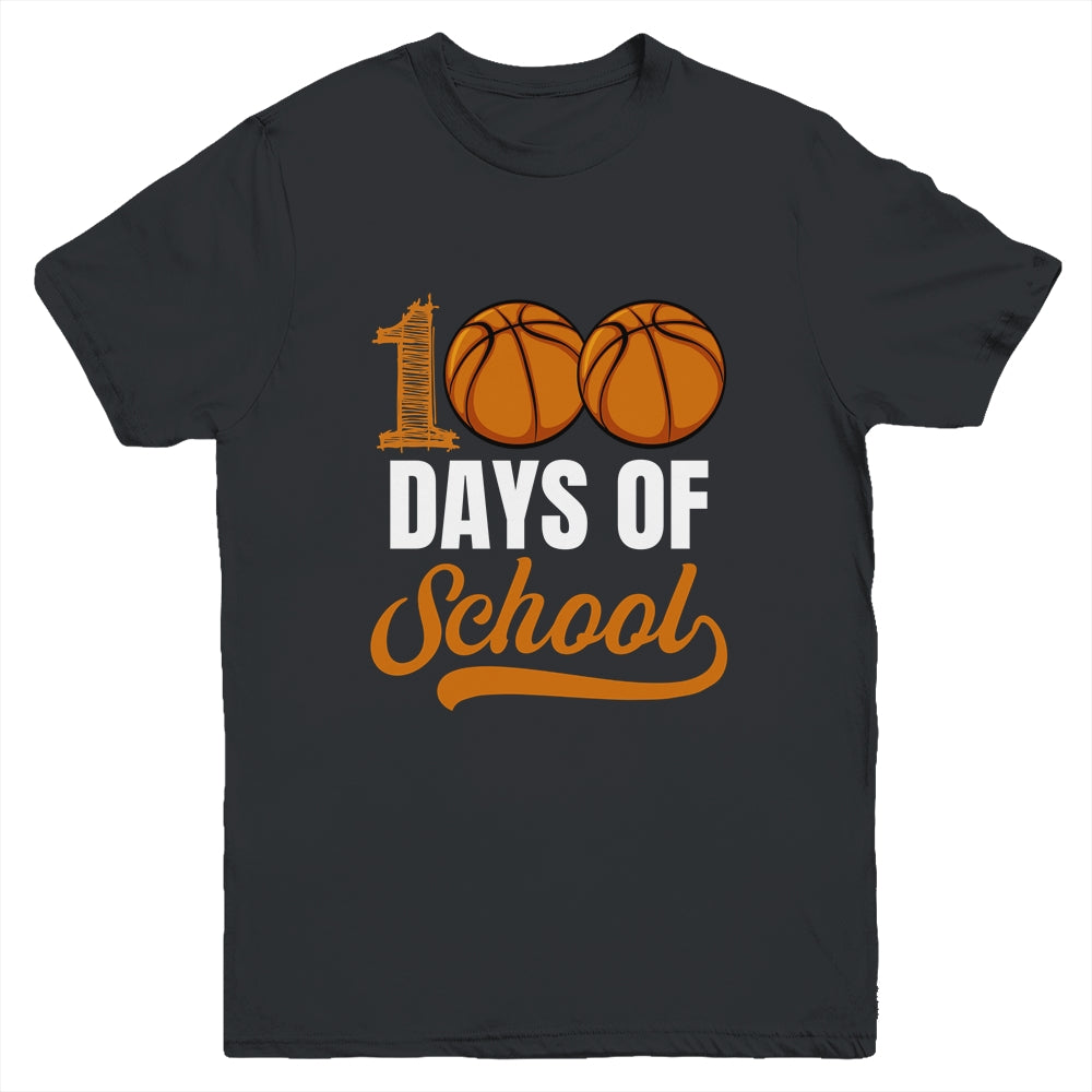 100 Days Of School Basketball Player Boy Girl Youth Shirt | teecentury