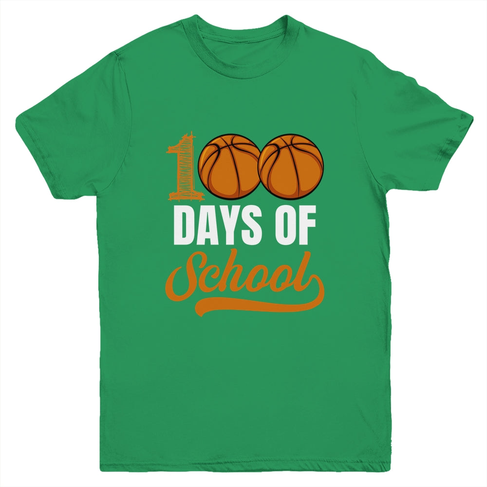 100 Days Of School Basketball Player Boy Girl Youth Shirt | teecentury