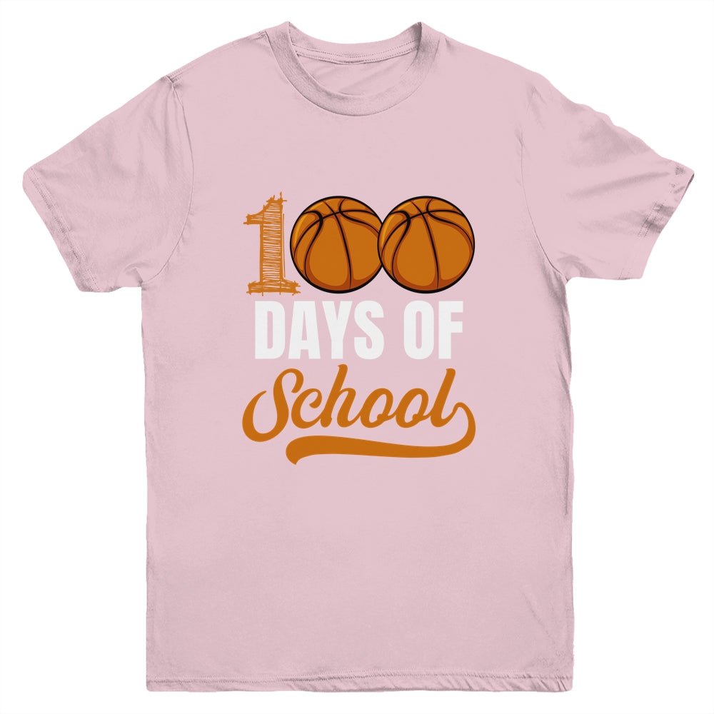 100 Days Of School Basketball Player Boy Girl Youth Shirt | teecentury