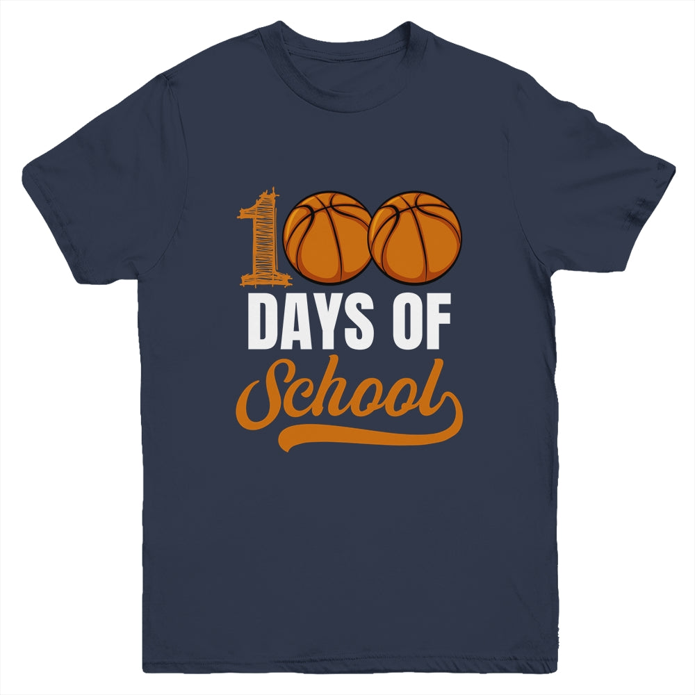 100 Days Of School Basketball Player Boy Girl Youth Shirt | teecentury
