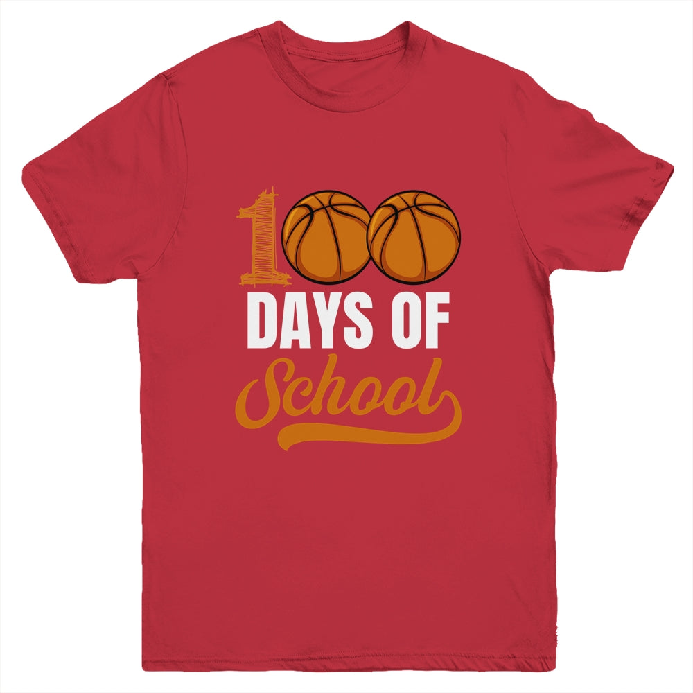 100 Days Of School Basketball Player Boy Girl Youth Shirt | teecentury