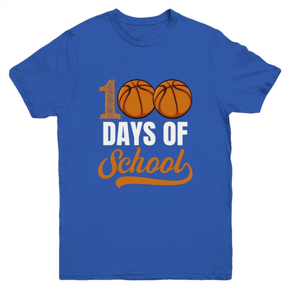 100 Days Of School Basketball Player Boy Girl Youth Shirt | teecentury