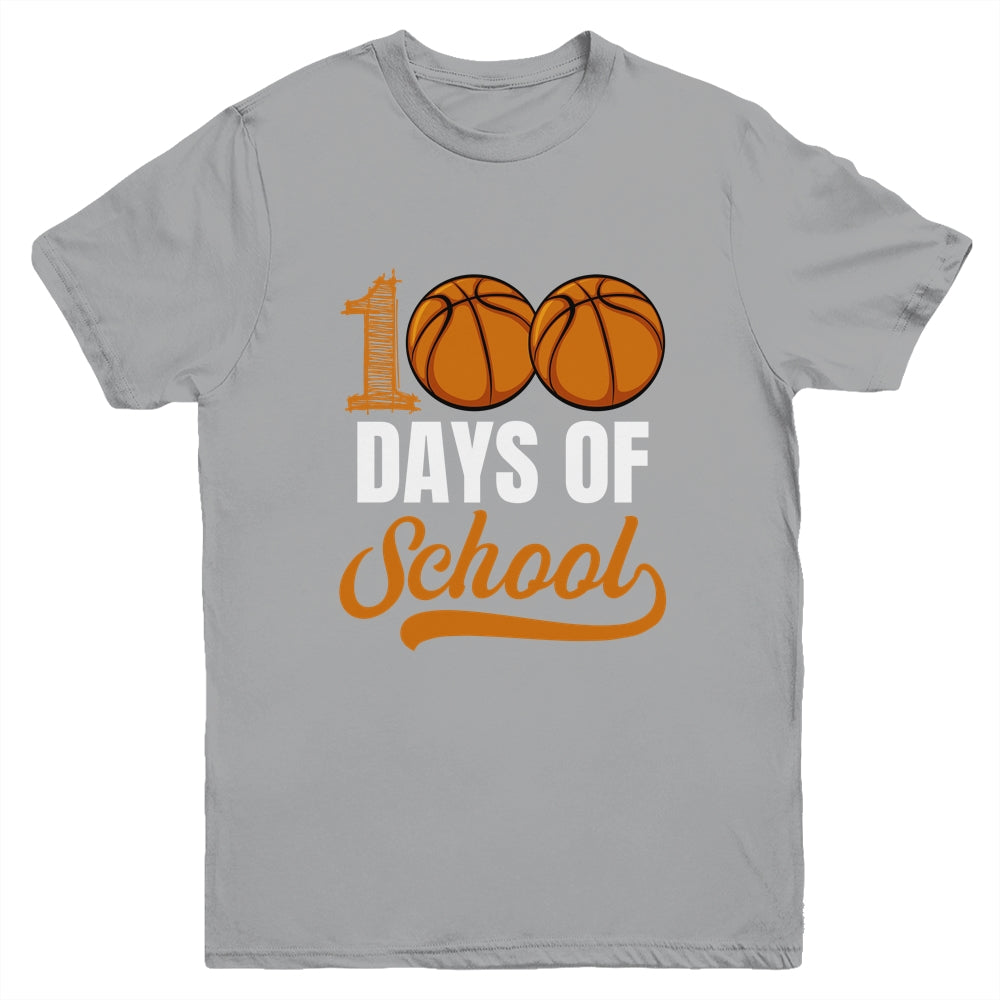 100 Days Of School Basketball Player Boy Girl Youth Shirt | teecentury