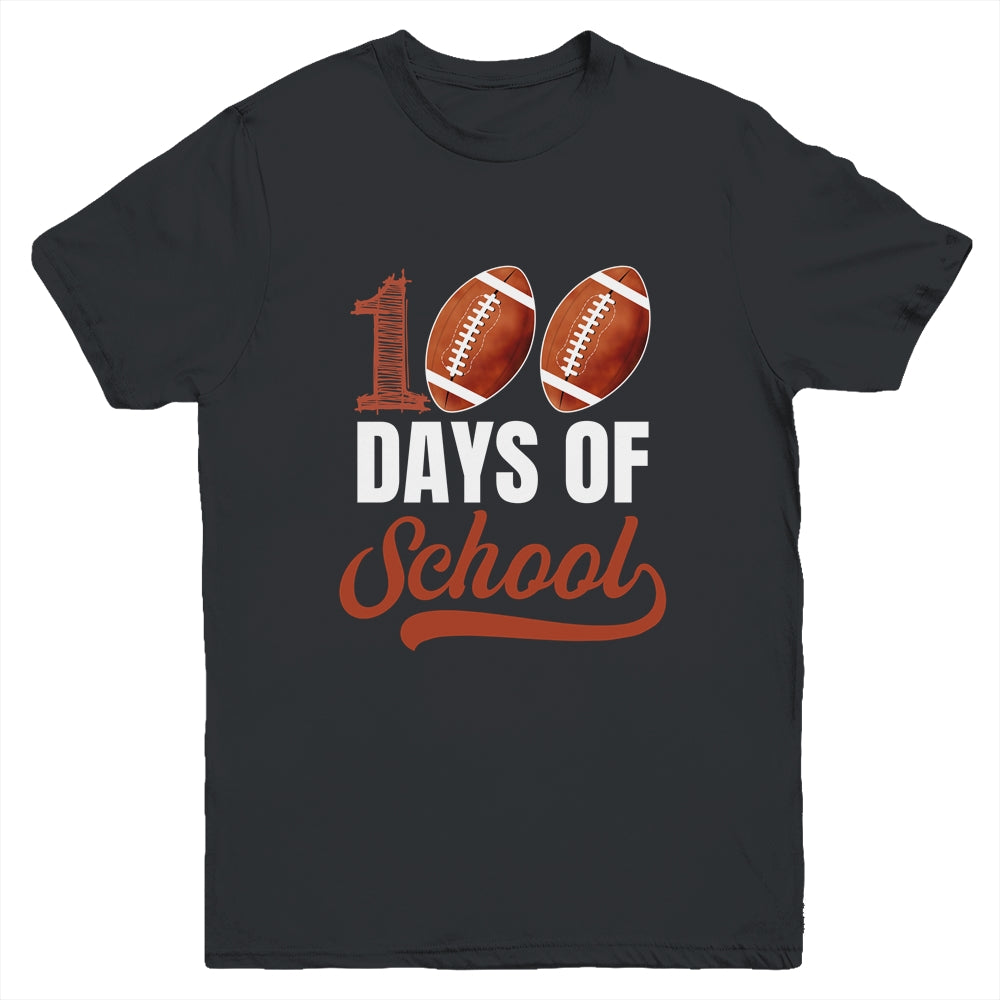 100 Days Of School Football Player Boy Girl Youth Shirt | teecentury