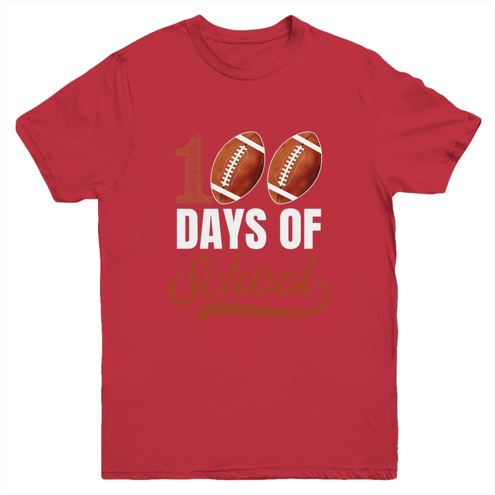100 Days Of School Football Player Boy Girl Youth Shirt | teecentury