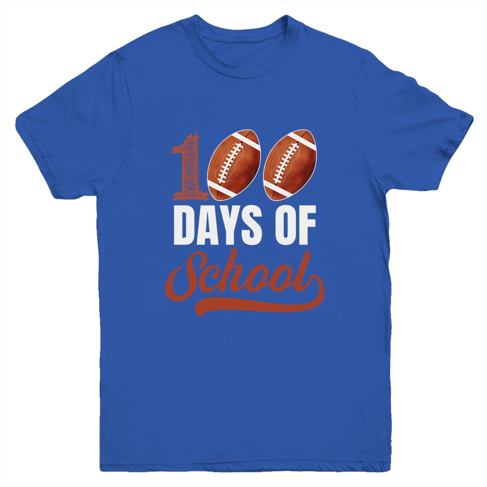 100 Days Of School Football Player Boy Girl Youth Shirt | teecentury