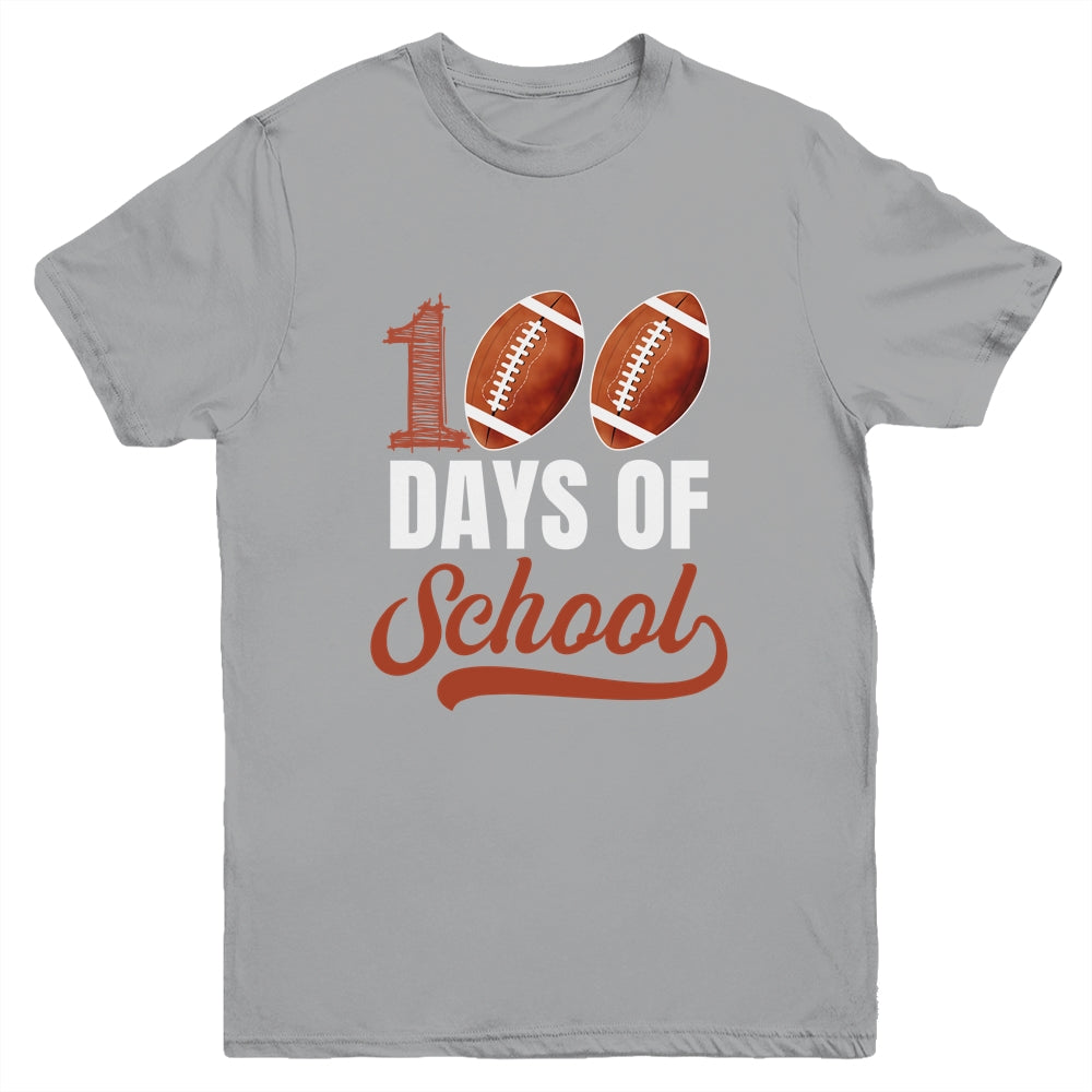 100 Days Of School Football Player Boy Girl Youth Shirt | teecentury