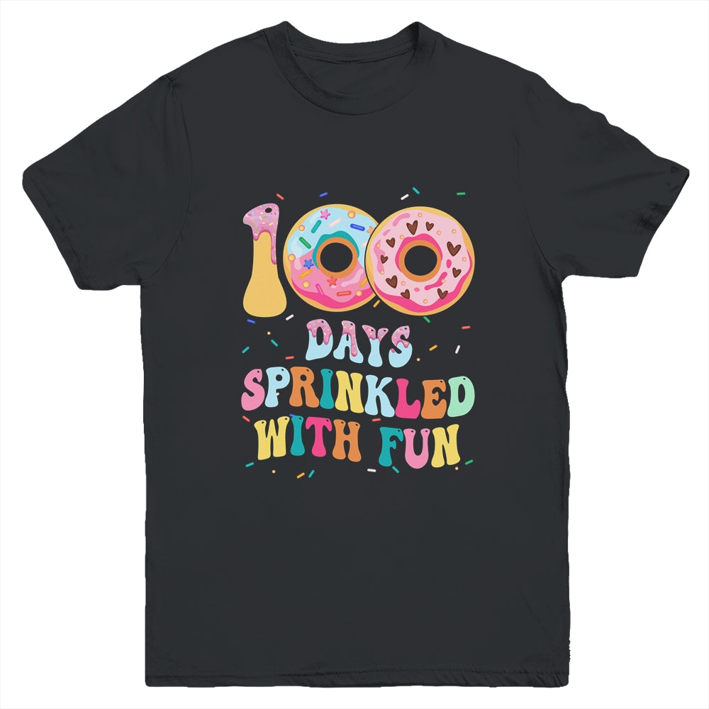 100 Days Of School Girls Kindergarten Preschool Donut Lovers Youth Shirt | teecentury