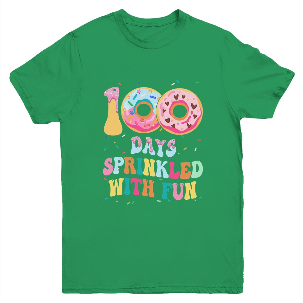 100 Days Of School Girls Kindergarten Preschool Donut Lovers Youth Shirt | teecentury