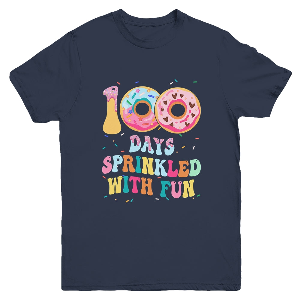 100 Days Of School Girls Kindergarten Preschool Donut Lovers Youth Shirt | teecentury