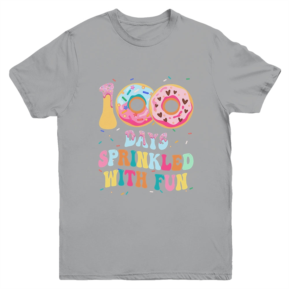 100 Days Of School Girls Kindergarten Preschool Donut Lovers Youth Shirt | teecentury